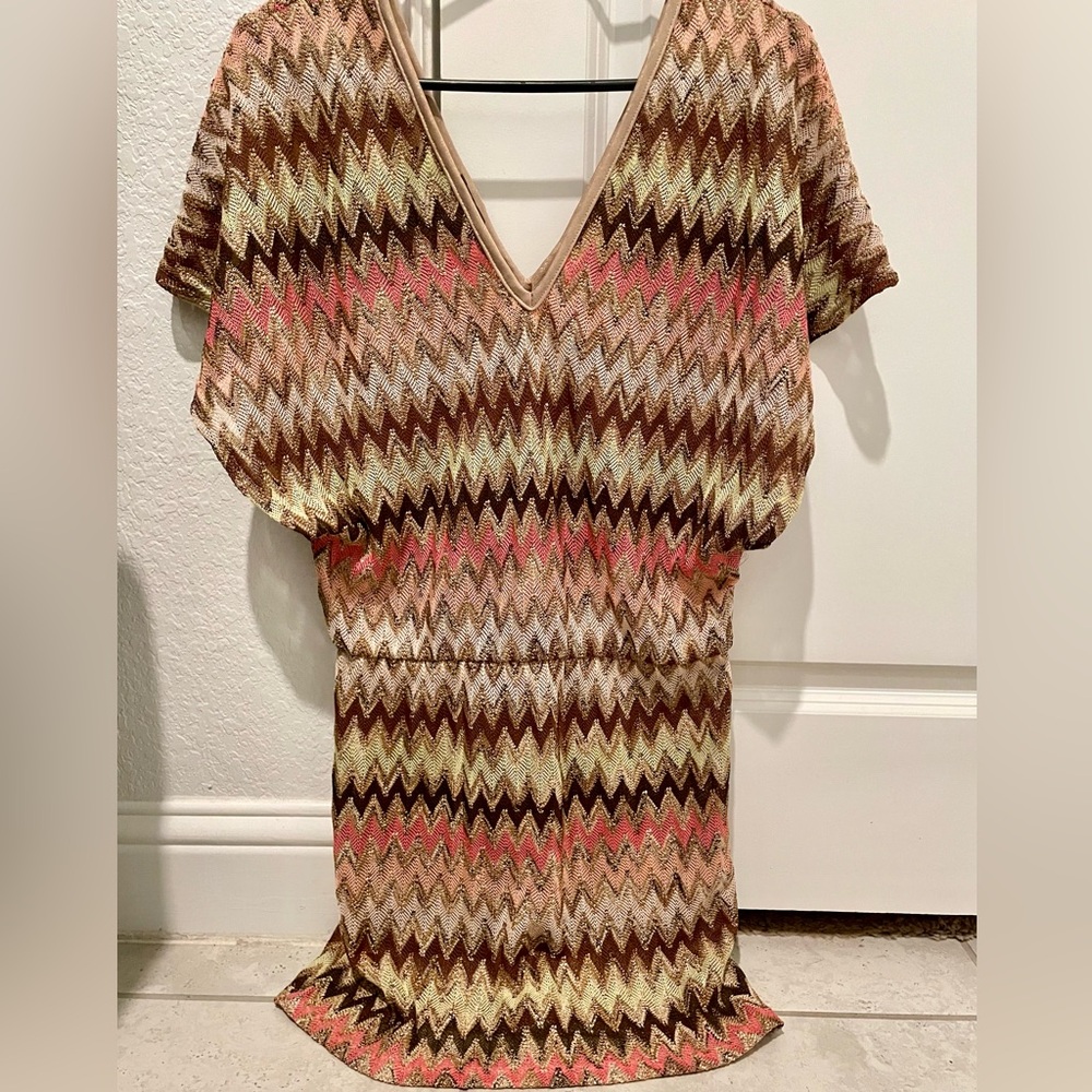 Elif by Jordan Taylor Coral Chevron Swim Coverup